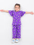 Frill Sleeves Penguin Themed Cotton Trouser (Frostberry Purple)